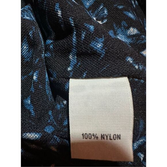 Kenneth Cole blue black ruched blouse sz PM - Picture 7 of 8